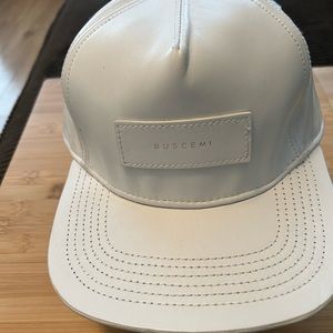 Buscemi White leather ball cap
